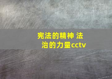 宪法的精神 法治的力量cctv